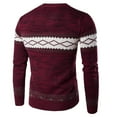 thumbnail image 6 of Fashion Men Floral Print O Neck Long Sleeve Slim Fit Knitted Sweater Blouse Top, 6 of 7