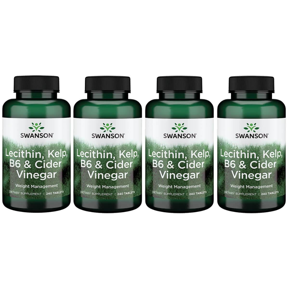 Swanson Lecithin, Kelp, B6, & Cider Vinegar 240 Tabs 4 Pack