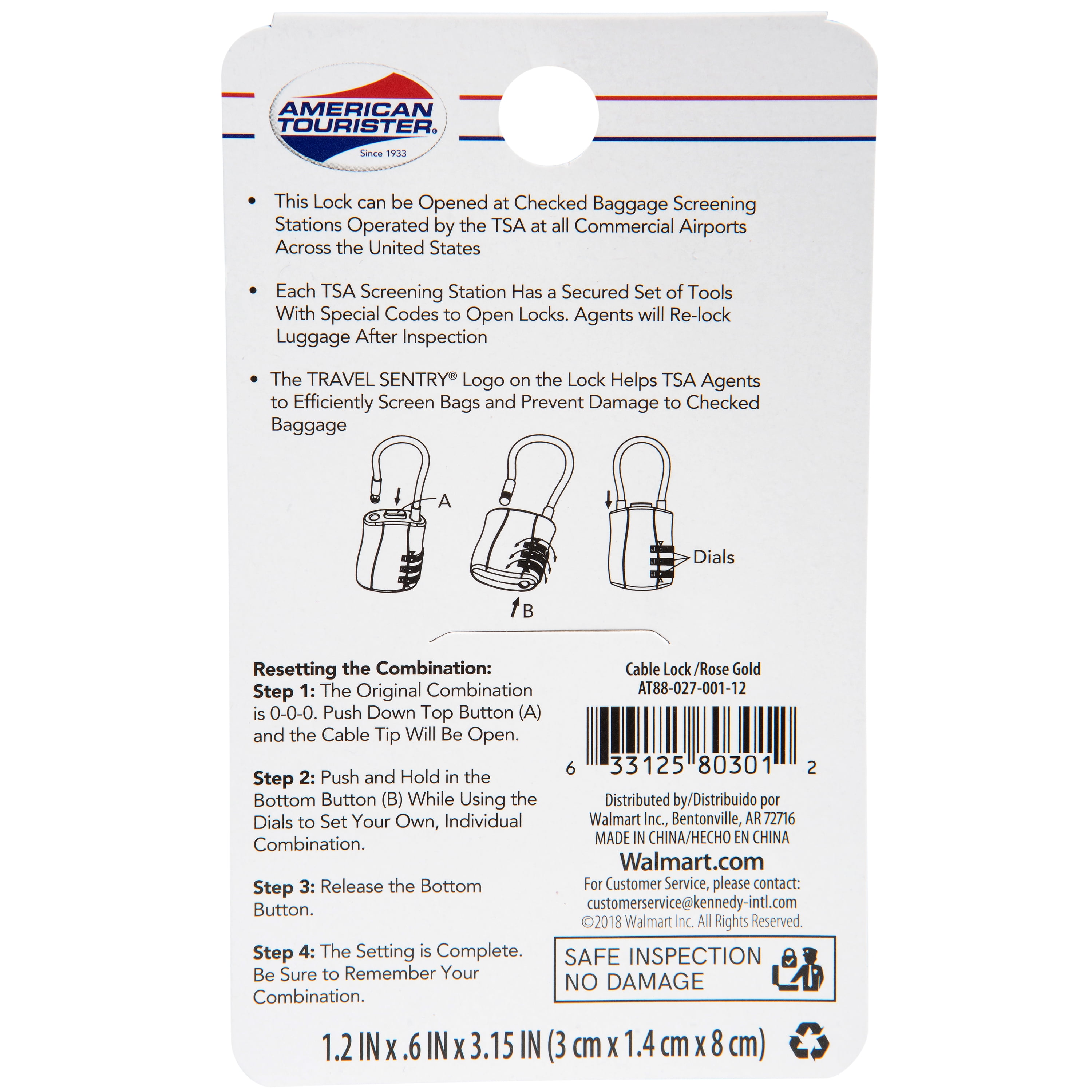 american tourister cable lock