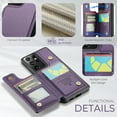thumbnail image 3 of Mantto Case for Samsung Galaxy S21 Ultra with Card Holder, Retro PU Leather RFID Blocking Credit Card Slots Double Magnetic Clasp Flip Kickstand Shockproof Phone Cover for Galaxy S21 Ultra,Purple, 3 of 9