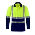 thumbnail image 2 of LIIPEE High Visibility Reflective Polo Shirt For Men Long Sleeve Tennis Collar Shirts Male Comfortable Breathable Polos Workwear,XL, 2 of 5