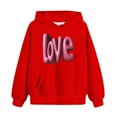 thumbnail image 5 of Lorytime Valentine Cute Hoodies for Girls Kids Long Sleeve Crewneck Sweatshirts Letters Tops with Pocket Loose Tops, 5 of 5