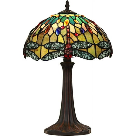 CHLOE Lighting Empress Tiffany-Style Dark Bronze 1 Light Table Lamp 12" Shade