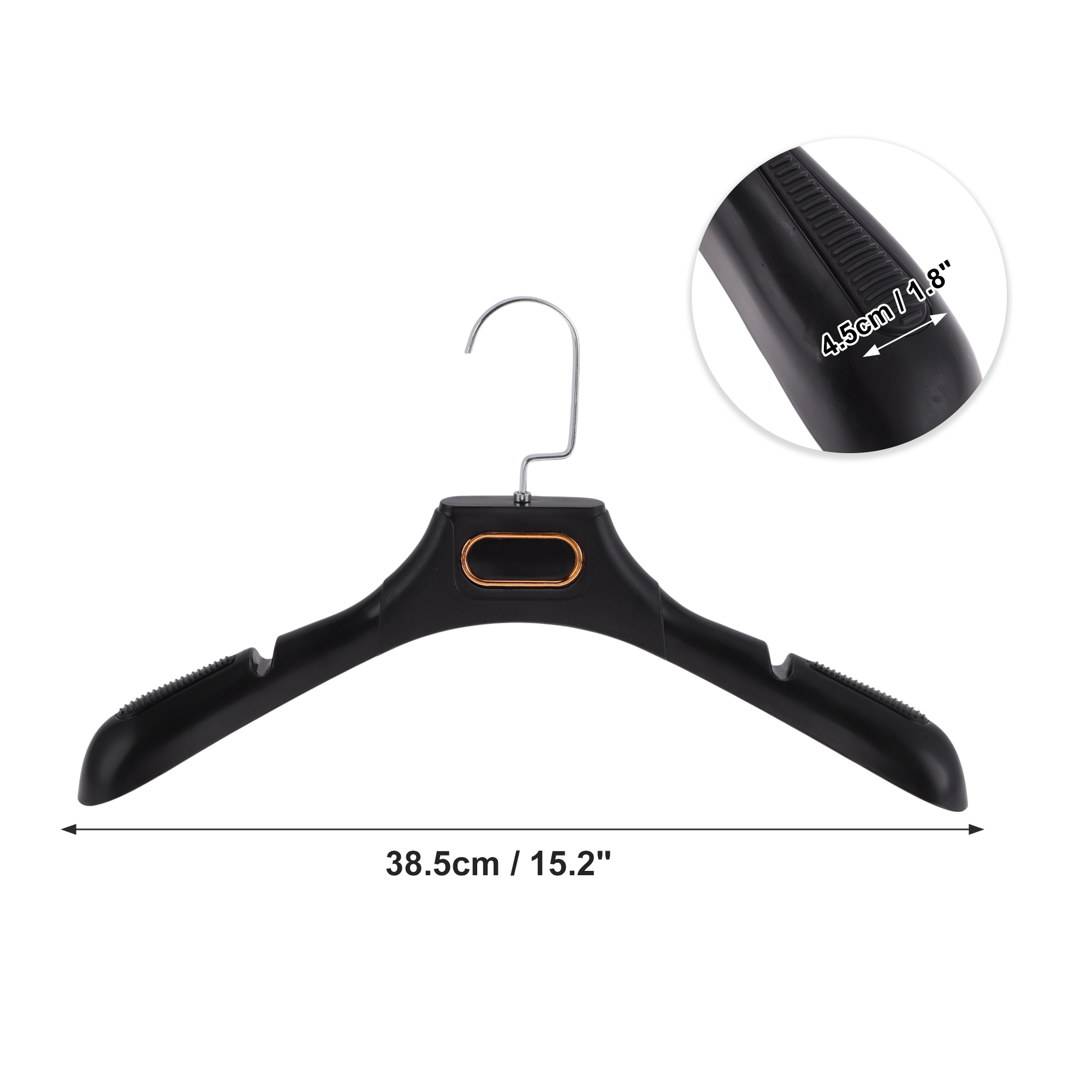 Unique Bargains 4 Pcs Clothes Hanger Space-saving Flat Hook Garment Hanger Black