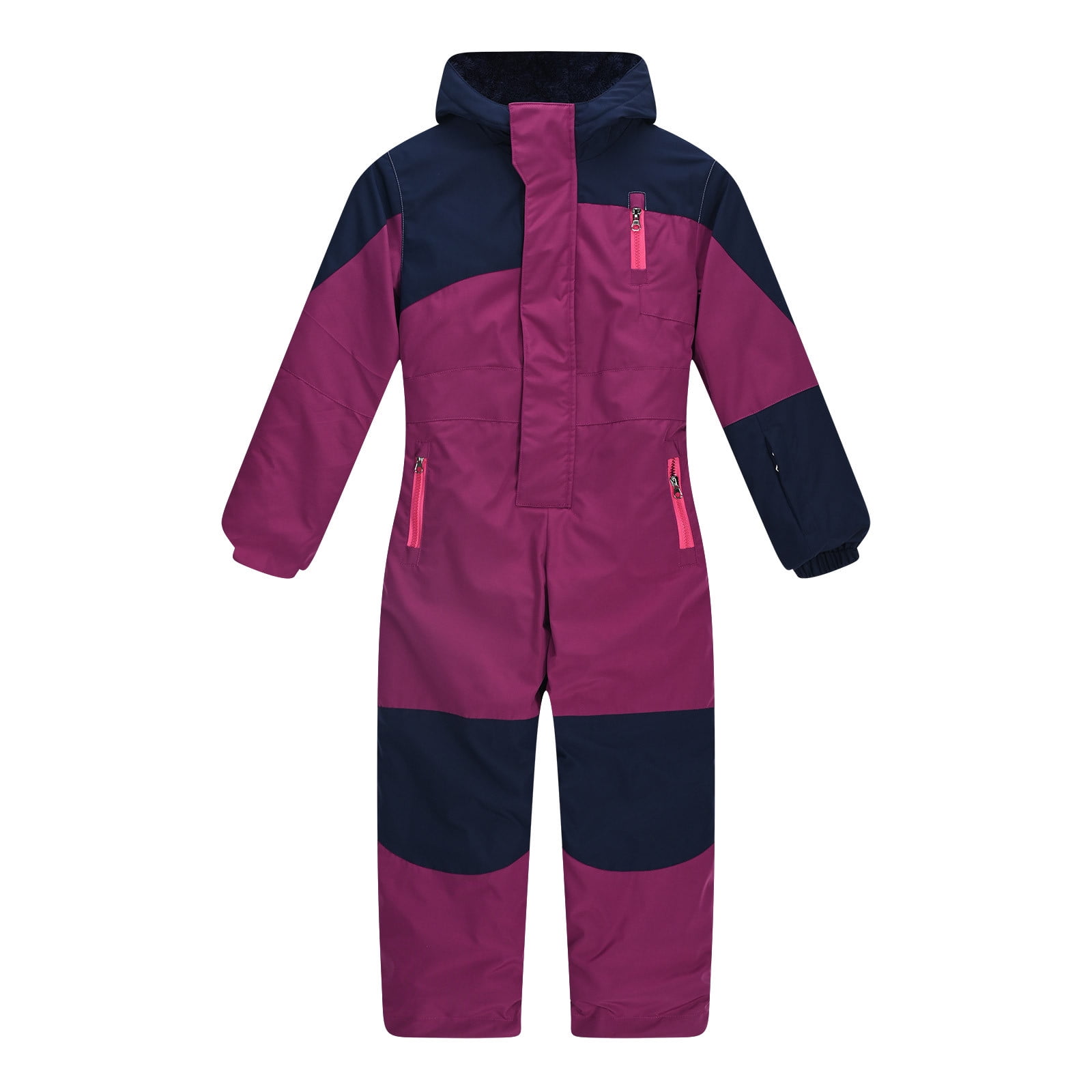 FNFYFH Girls Boys One Piece Snowsuit Waterproof Windproof Ski Snow Hooded Coveralls Winter Outdoor Jumpsuits