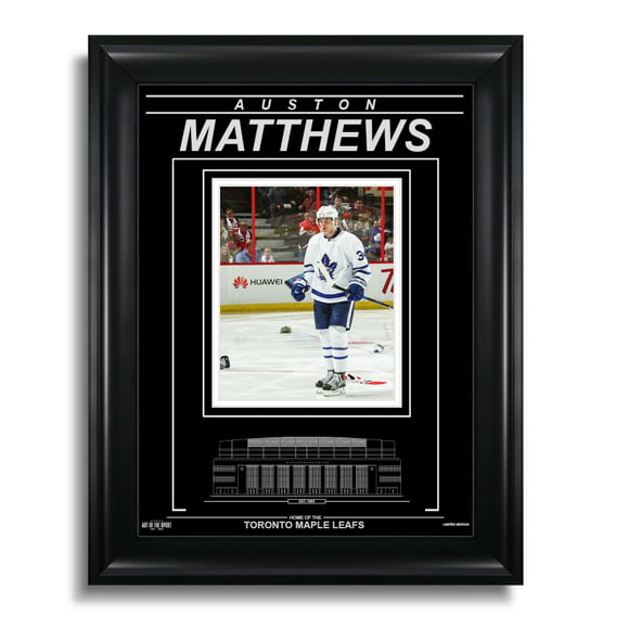 Auston Matthews Toronto Maple Leafs Gravé Photo Encadrée - Jeu de But