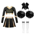thumbnail image 1 of Sxiwei Robe de Cheerleader pour Filles Crop Tops de Lycée avec Jupes Bas Pompon Uniforme d'Équipe Costume Blanc 12, 1 of 5