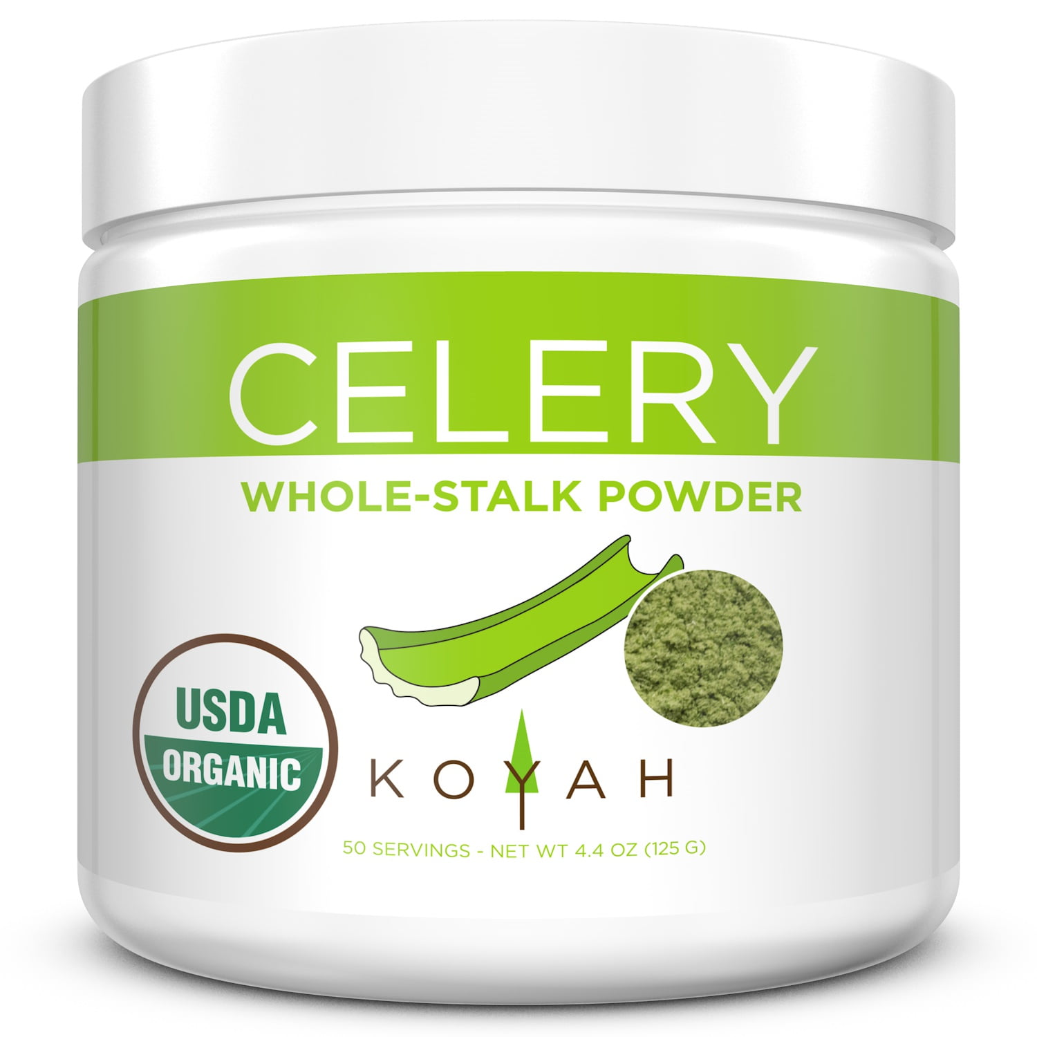 KOYAH Organic USA Grown Celery Powder (1 Scoop = 1/2 Cup Fresh) 50