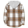 thumbnail image 4 of DxhmoneyHX Plaid Jacket for Kids Fall&nbsp;Fashion Lightweight Hoodies Long Sleeve Going Out Tops Button&nbsp;Down Casual Outerwear with&nbsp;Pocket Size 12 Years, 4 of 8