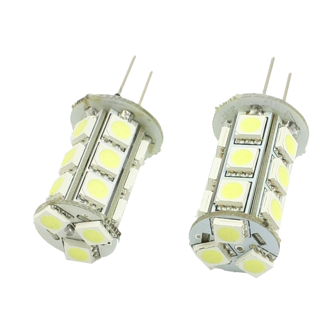 2 Pcs Vertical Pin G4 Base White 5050 SMD 18 LED Bulb Light Lamp