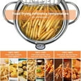 thumbnail image 4 of Aoile Deep Fryer Pot, Stainless Steel Frying Pan with Thermometer & Oil Draining Rack for Kitchen French Fries, Silver, 4 of 10