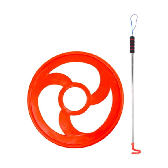 guohui Push Hoop Fine Motor Toy Portable Rolling Hoop Toy for Kids Boys Girls Teens Red