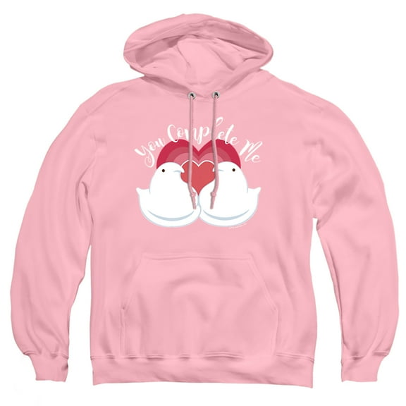 Heart Valentine You Complete Me Love Adult Pull-Over Hoodie, Pink, 3X-Large
