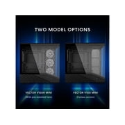 Lian Li VECTOR V100 MINI Micro Form Factor Compact PC Case, Pre-install 4 x 120mm ARGB PWM Fans, Panoramic Tempered Glass, Support Backet-Connect Micro-ATX, 415mm GPU, 360mm Radiator - Black(V100RMIX