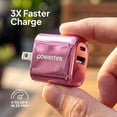 thumbnail image 3 of Powertek Luxe 20W USB-C + 18W USB-A Fast Charging Dual Port Block, Pink, Compatible with iPhone, Android, Tablets & USB Devices, Compact Travel Adapter, 3 of 8