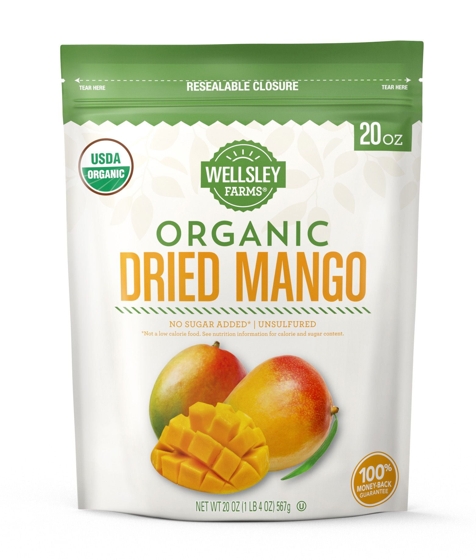 Wellsley Farms Organic Dried Mango 20 oz.
