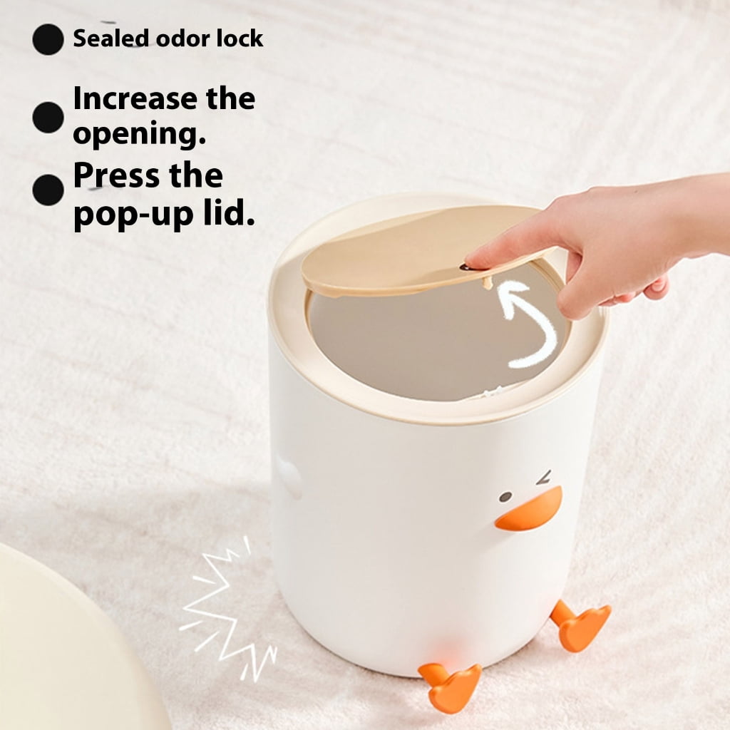 WINDLAND Duck Trash Can Creative Designs Modern Household Decors Kitchen Bathroom Utility