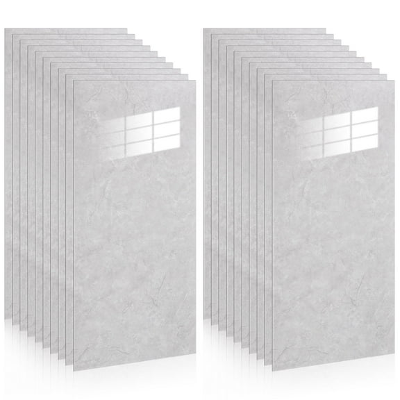 LIOOBO 20 Sheets Waterproof Marble Effect Wall Panels for Easy Kitchen and Bathroom Decoration 30x60cm XPE Foaming
