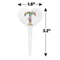thumbnail image 6 of Letter T Floral Monogram Initial Heart Love Cupcake Picks Toppers Decoration Set of 6, 6 of 7
