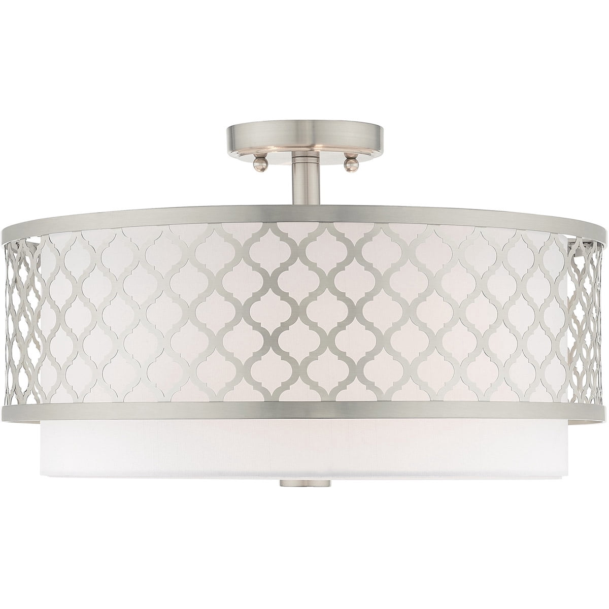 3 Light Brushed Nickel Ceiling Light fixture with Steel base material