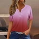 thumbnail image 2 of Mujeres de Algodón de Verano Tops de Color Sólido Casual Mediano de Manga Corta de Cuello Redondo, Camisa Ligera de Algodón de Imitación, 2 of 5