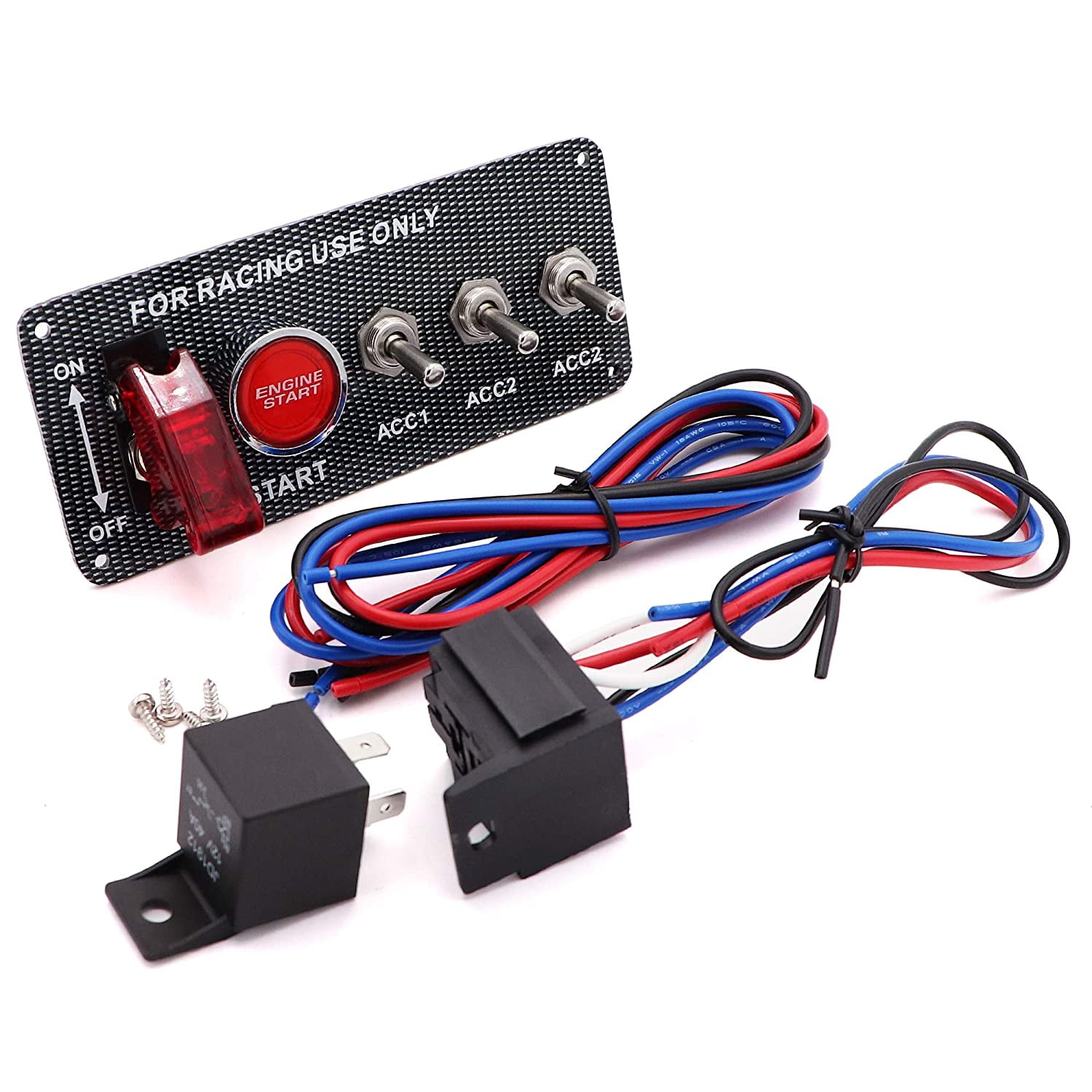 Car Switch 12V Racing Car LED Toggle Ignition Switch Panel Engine Start  Push Button for Racing Car Electric Car Switches - Walmart.com