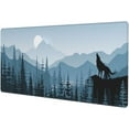 thumbnail image 2 of Fog Forest Blue Mountains Wolf Tree XXL XL Large Gaming Mouse Pad for Desk, Non-Slip Long Extended Keyboard Pads Mousepad Rubber Table Mat 31.5 X 11.8 Inch, 2 of 6