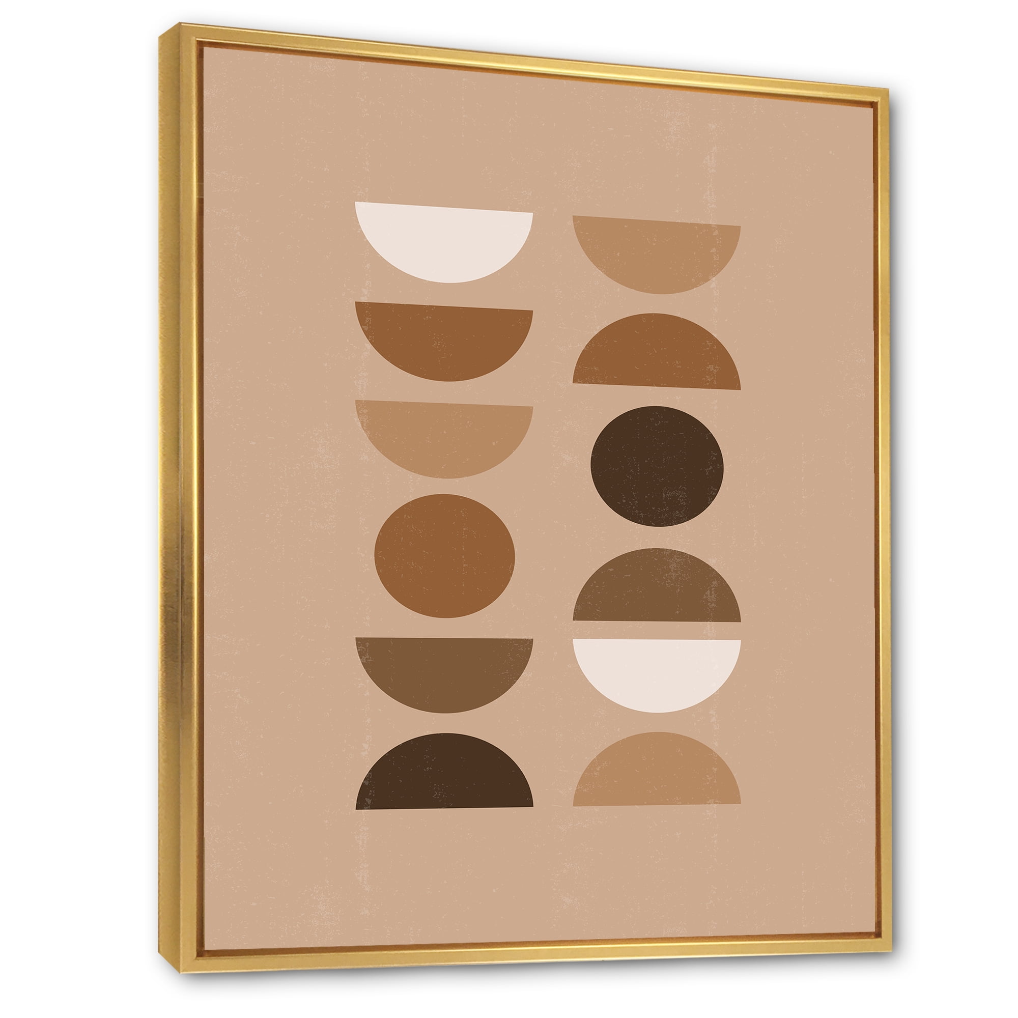 Designart 'Abstract Moon and Sun Geometric Print II' Modern Framed Canvas Wall Art Print