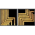 thumbnail image 3 of PixonSign Framed Wall Art Print Set Purple and Green Illusion Squares Abstract Shapes Digital Art Modern Art Chic Colorful Multicolor Ultra for Living Room, Bedroom, Office - 24"x24"x2 Black, 3 of 5