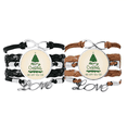thumbnail image 1 of Merry mas Tree Green Illustration Bracelet Hand Strap Leather Rope Wristband Double Set, 1 of 3