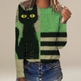 thumbnail image 2 of MVRLSH Womens Tops Blouse Casual Fall O Neck Long Sleeve Graphic Printed Daily Fashion Pullover Sweat Loose Fit Blouses Green - XXXL, 2 of 4