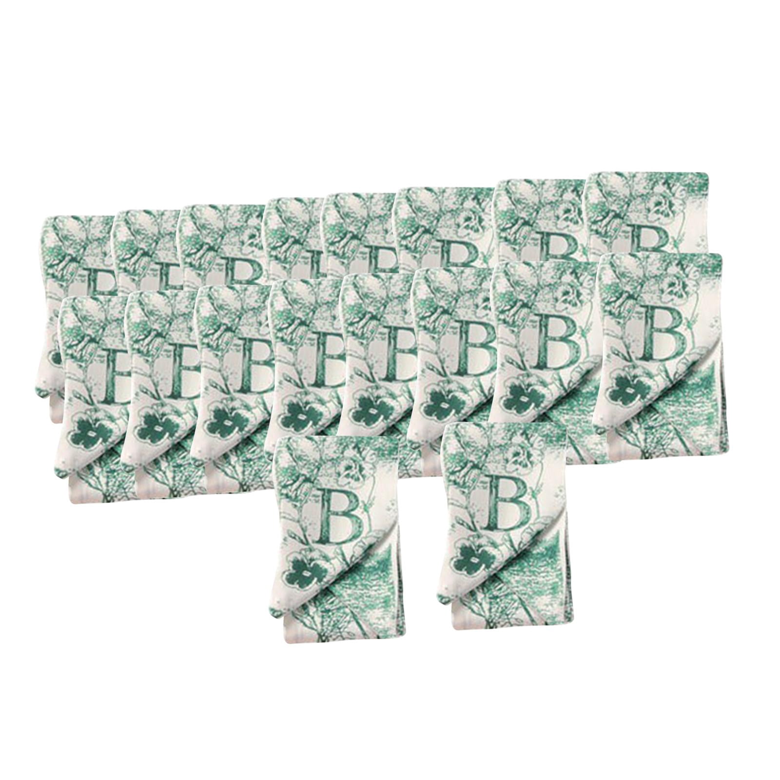 20Pcs Women Hair Scarf Neckerchief Scrunchies Summer Simulated Silk Headband Green