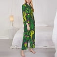 thumbnail image 4 of Kll Cactus 1 Print Women'S Long Sleeve Pajamas With Pants Sleepwear Loungewear 2 Set-Large, 4 of 9