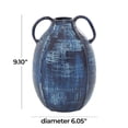 thumbnail image 4 of DecMode 9" Blue Ceramic Vase with Handles, 4 of 9