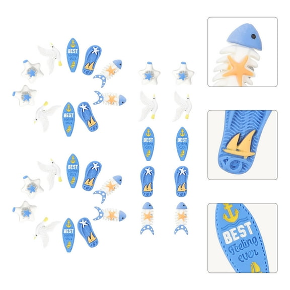GOOHOCHY  30 Pcs Decorative Push Pin Ocean Themed Pushpins Seaside