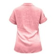 thumbnail image 5 of Mashaouyo Clearance T Shirts For Women Women's Casual Loose Summer Short Sleeve Solid Color Button Down Shirt T Shirt, 5 of 5