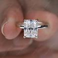 thumbnail image 2 of Cora Jewellery 2.5CT Hidden Halo Radiant Moissanite Engagement Ring For Women, 10K White Gold, 2 of 7
