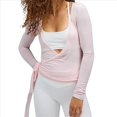 thumbnail image 3 of Top de Ballet Cruzado de Larga con Lazo Frontal para Mujer, Ideal para Entrenamiento, Pilates, Yoga y Salidas Rosa L, 3 of 9