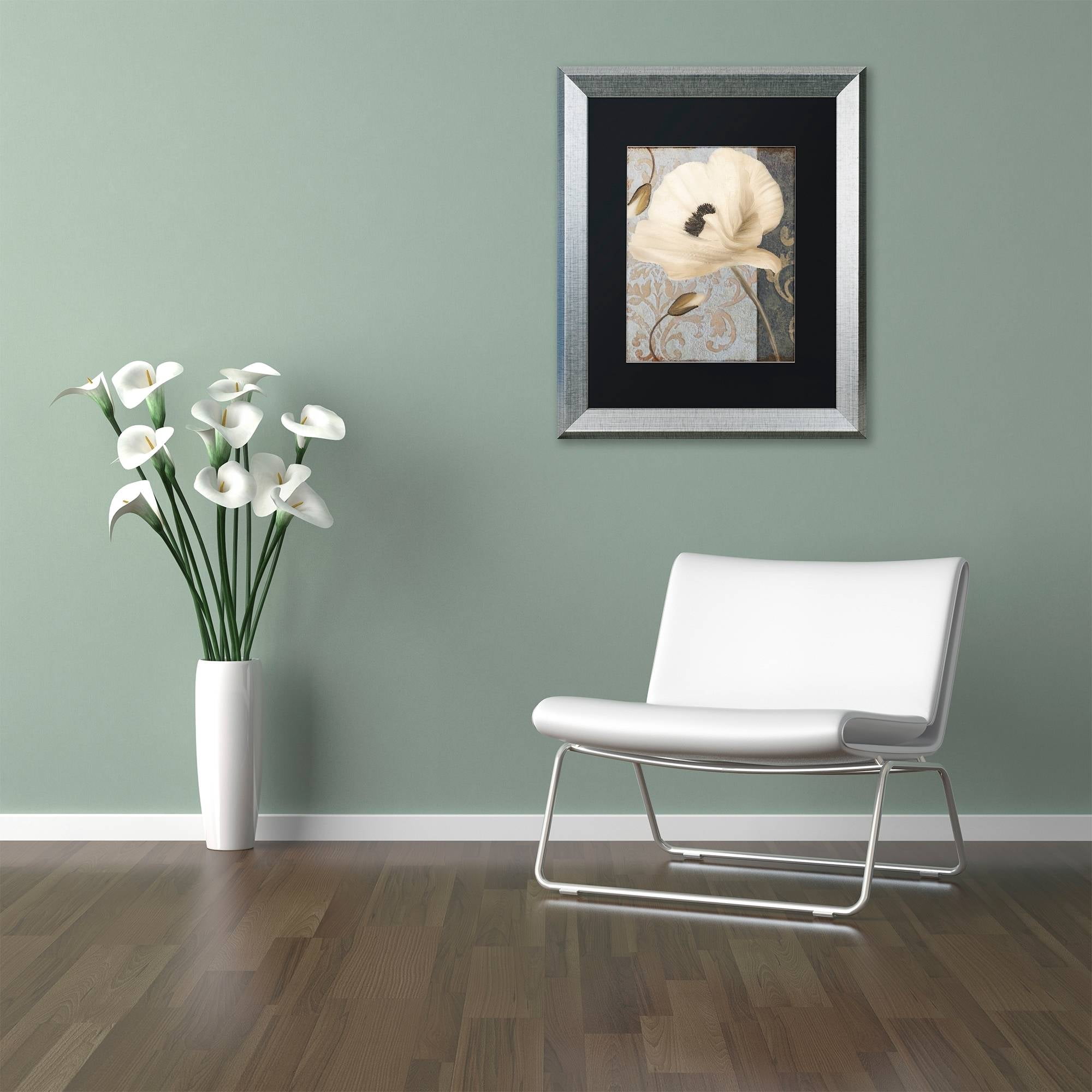 Trademark Fine Art "Poppy Brocade II" Canvas Art by Color Bakery Black Matte, Silver Frame