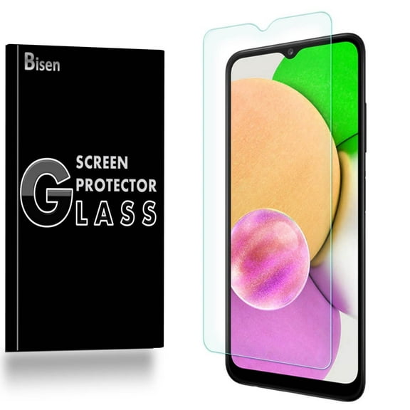 Fit For Samsung Galaxy A03s [3-Pack BISEN] Screen Protector Tempered Glass, 9H Hardness, Anti-Scratch, Anti-Shock, Bubble Free, Shatterproof