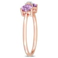 thumbnail image 3 of Gem & Harmony 4/5 Carat (Ctw) Amethyst Heart Bow Ring in 10K Yellow Gold for Women, 3 of 6