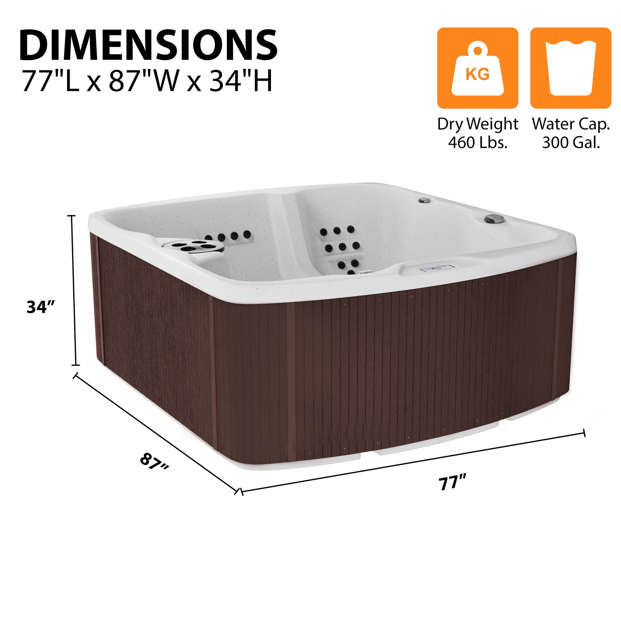 Lifesmart LS550 Plus Hot Tub - 5 Person, 65- Jet, 220-Volt Spa Sea Salt/ Espresso