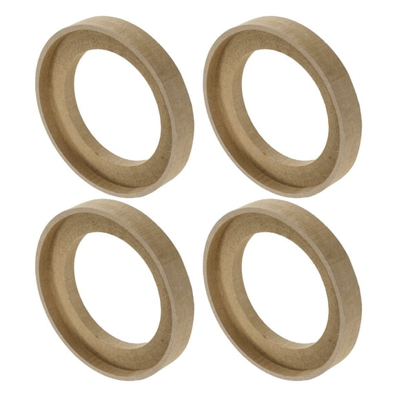 Unique Bargains 4 Pcs Universal 4 Inch Speaker Subwoofer Mounting Spacer Rings Solid Wood Beige