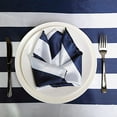 thumbnail image 4 of BalsaCircle 100 Pieces Navy Blue White Stripes 20" x 20" Satin Table Napkins, 4 of 8