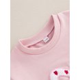 thumbnail image 6 of Suealasg Baby Girl Fall Sweatshirt Romper Bow Embroidery Long Sleeve Crew Neck Bubble Jumpsuit, 6 of 9