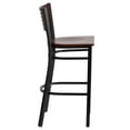 thumbnail image 4 of Emma + Oliver Slat Mahogany Wood Back Barstool, Black, 4 of 6