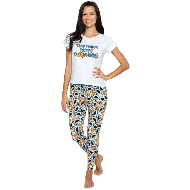 Sesame Street Pyjama pour Femmes Haut à Manches Courtes et Pantalon Lounge
