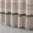 thumbnail image 3 of REGALWOVEN Boho Striped Shower Curtain Sets with 12 Hooks, Faux Linen Look Fabric for Bathroom Green 71"W x 71"L, 3 of 5