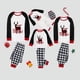 thumbnail image 1 of Pijamas familiares a juego de Navidad, diseño exclusivo, bufanda, ciervo, Feliz Navidad, conjunto de pijamas blancos, 1 of 3