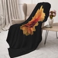 thumbnail image 3 of Sigee Orange Dalia for Flannel Blanket - Ultra-Soft, Warm and Cozy, Perfect for Couch, Bed, or Travel-60"x50", 3 of 6